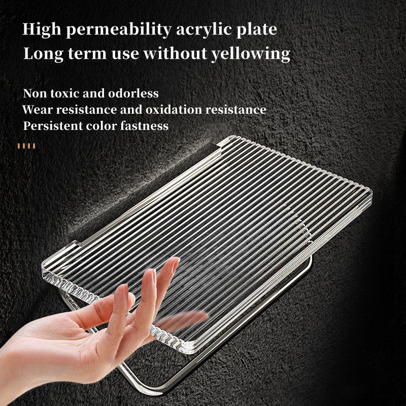 Acrylic Paper Towel Box Bathroom Wall-Mounted Toilet Paper Roll Holder Toilet Paper Drawer Placement Box Rack Toilet Restroom