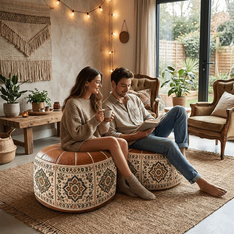 Bohemian Storage Ottoman Pouf