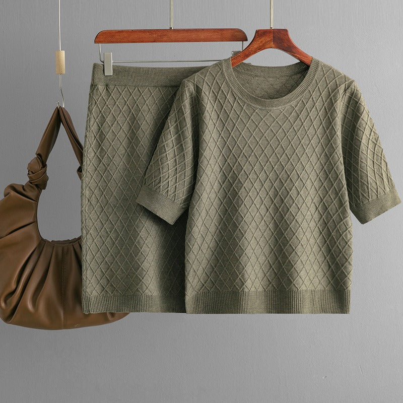 Knit Two-Piece Skirt Set