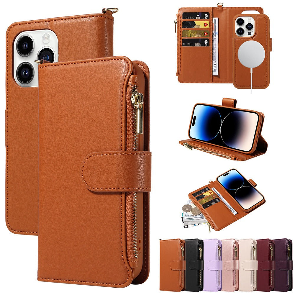 Flip Wallet Case with Wireless Charging for iPhone 14-15