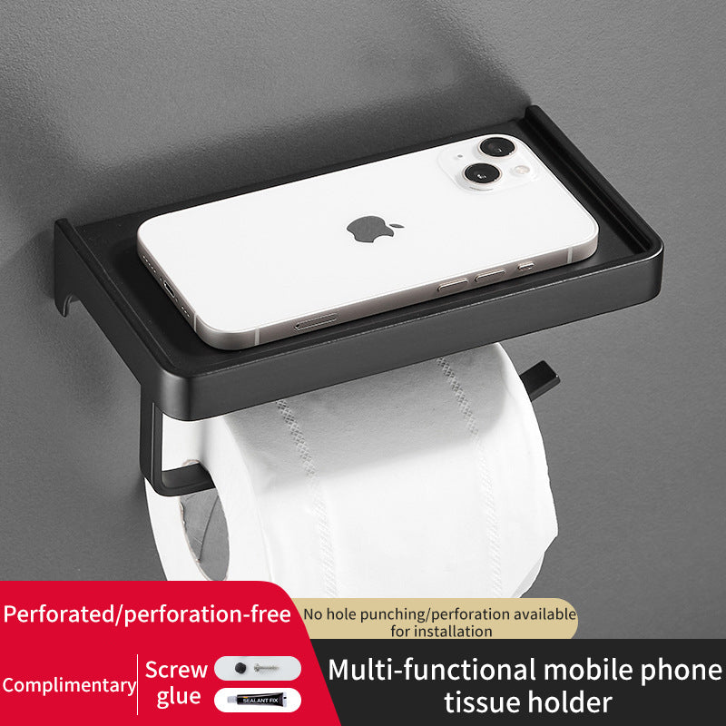 Toilet Mobile Phone Paper Towel Box Bathroom Storage Rack Toilet Paper Drawer Paper Roll Holder Non Perforated Wall Mounted Toilet Paper Hanger