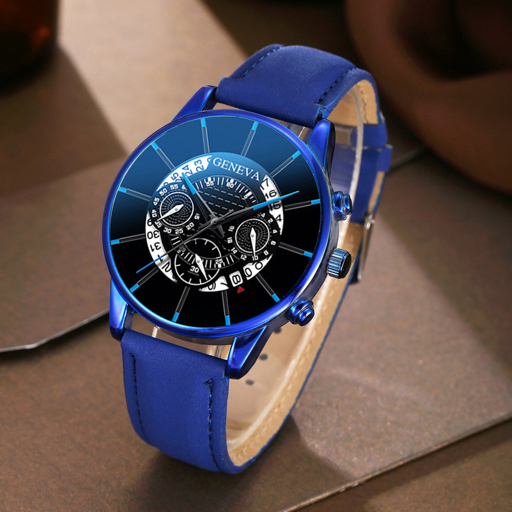 Men's Business Leather Watch Set
