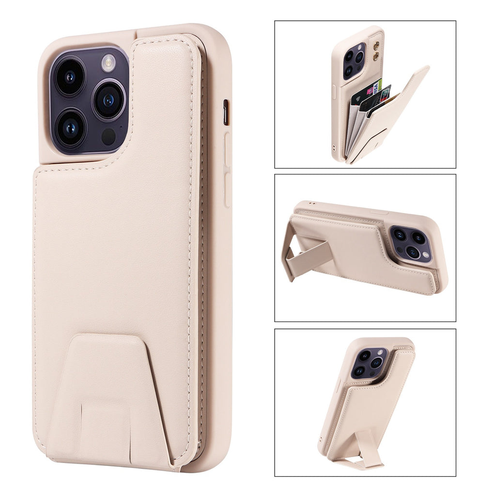 Leather Stand Wallet Case for iPhone 12-15
