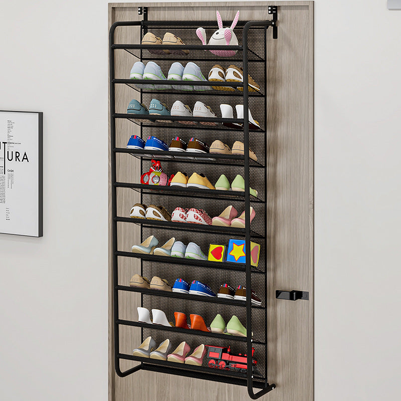 Home dustproof storage shoe cabinet, simple wall mounted space saving shoe rack behind dormitory door, multi-layer assembly shoe rack