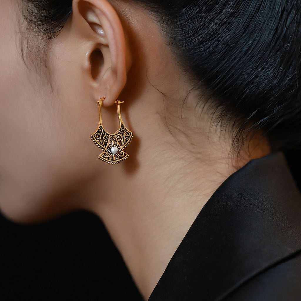 Carved Phoenix Tail Earrings
