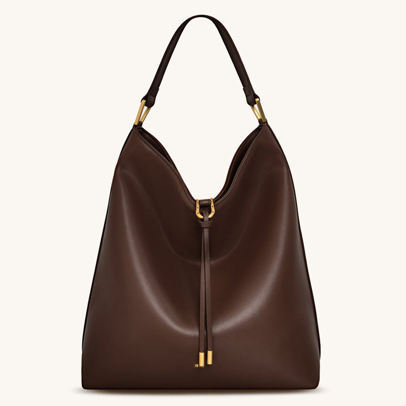 Suede Crossbody Bucket Tote Bag