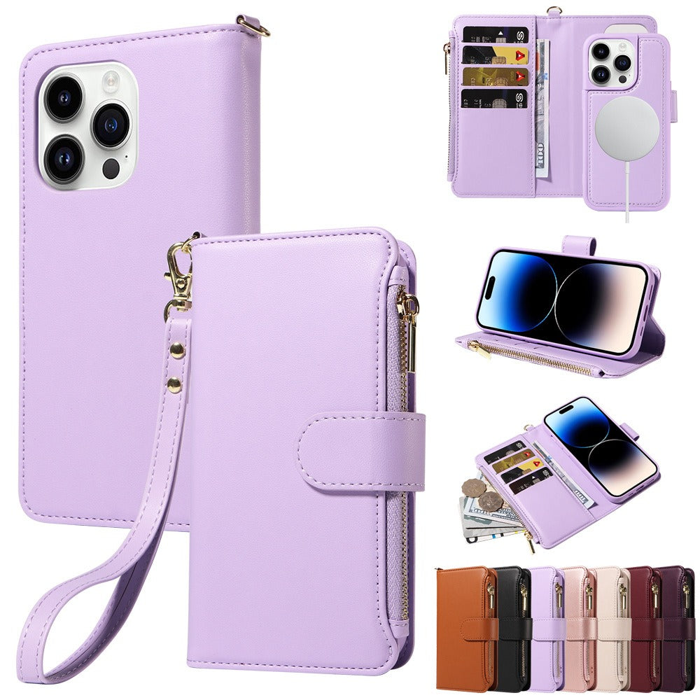 Flip Wallet Case with Wireless Charging for iPhone 14-15