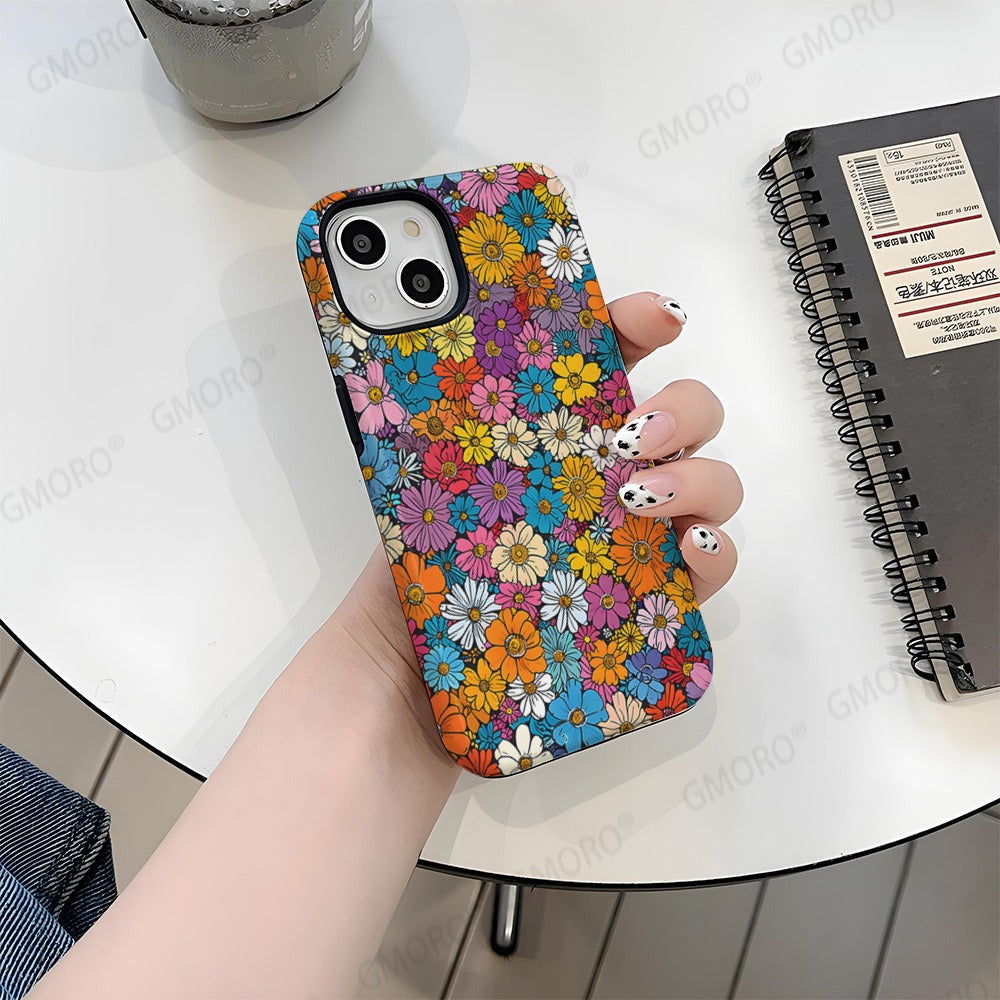 Oil Painting Flower Phone Case for iPhone 15-16