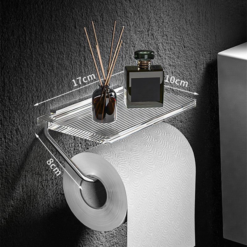 Acrylic Paper Towel Box Bathroom Wall-Mounted Toilet Paper Roll Holder Toilet Paper Drawer Placement Box Rack Toilet Restroom