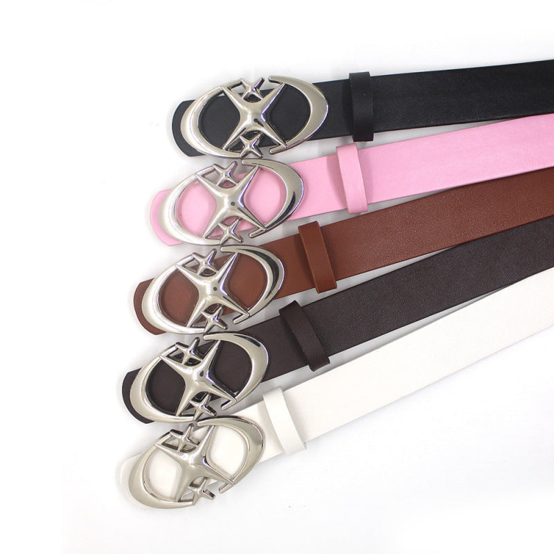 Crescent Moon Cross Star Buckle Belt