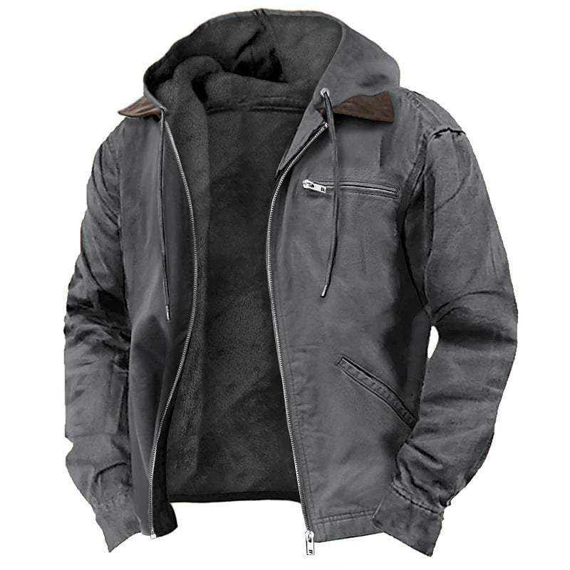 Men's Fleece-Lined Hooded Jacket