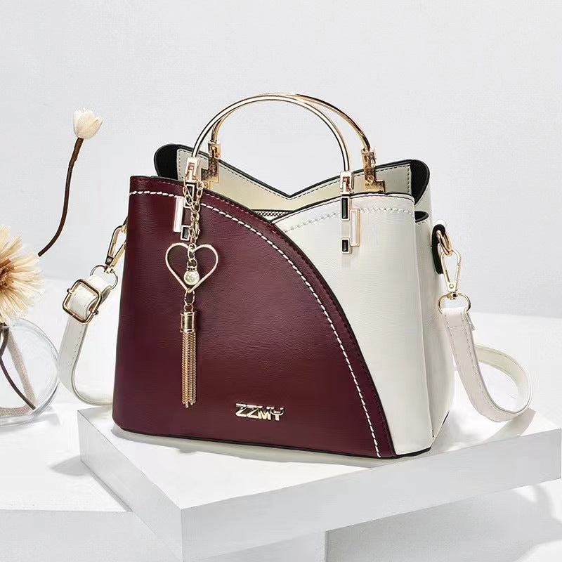 Color-Blocked Crossbody Shoulder Bag