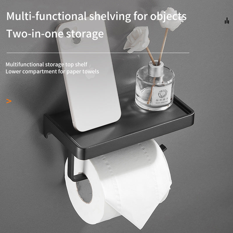 Toilet Mobile Phone Paper Towel Box Bathroom Storage Rack Toilet Paper Drawer Paper Roll Holder Non Perforated Wall Mounted Toilet Paper Hanger