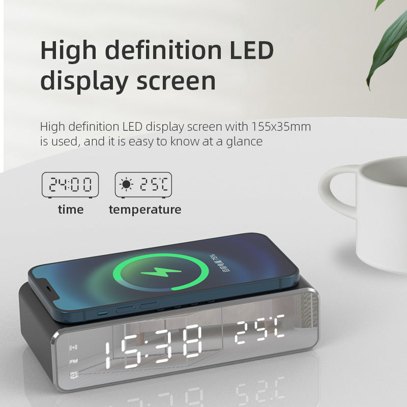 Smart LED Alarm Clock with Wireless Charging