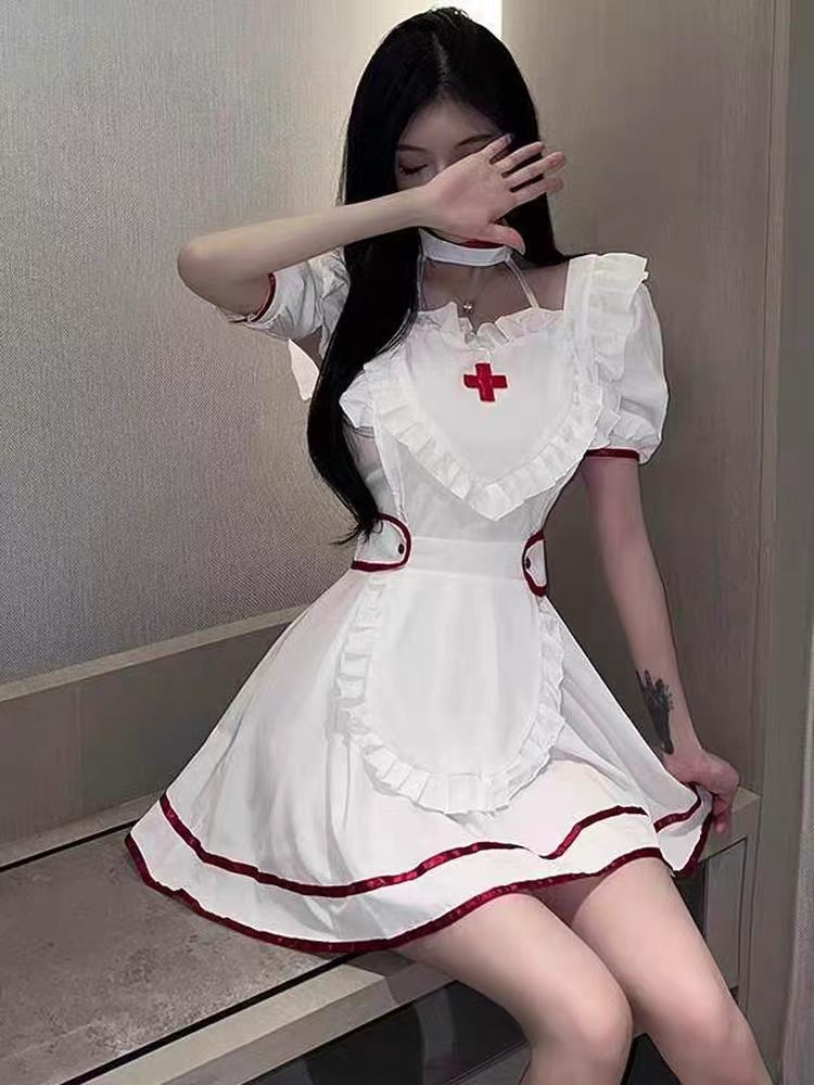 GJ Trick "Sweetheart Nurse" Sexy Costume Role Playing Clothes Small Breasts Romantic Fun Uniform qqny Underwear