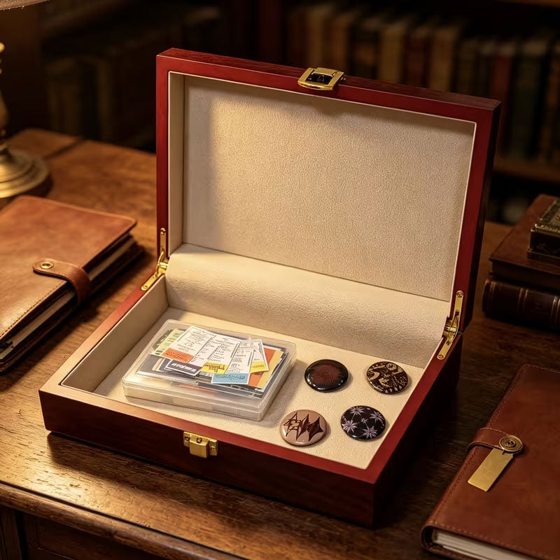 Wooden Jewelry Box with Lock