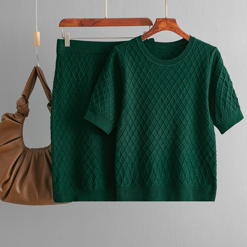Knit Two-Piece Skirt Set