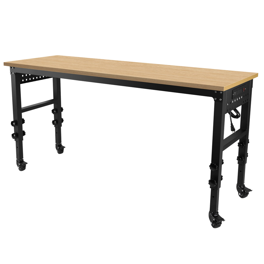 Rolling Heavy-Duty Worktable (72x24in, with Power Socket)