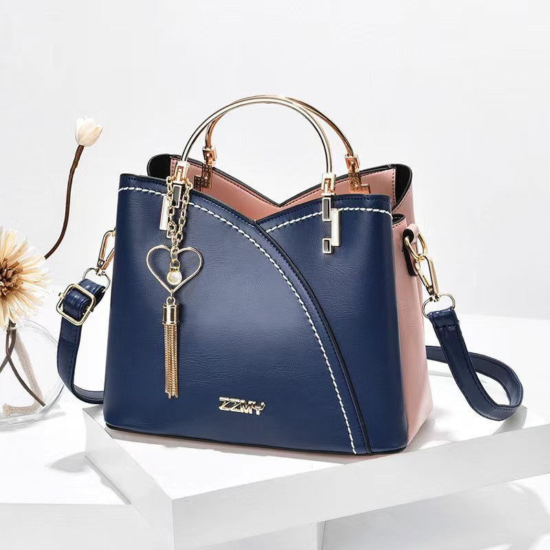 Color-Blocked Crossbody Shoulder Bag