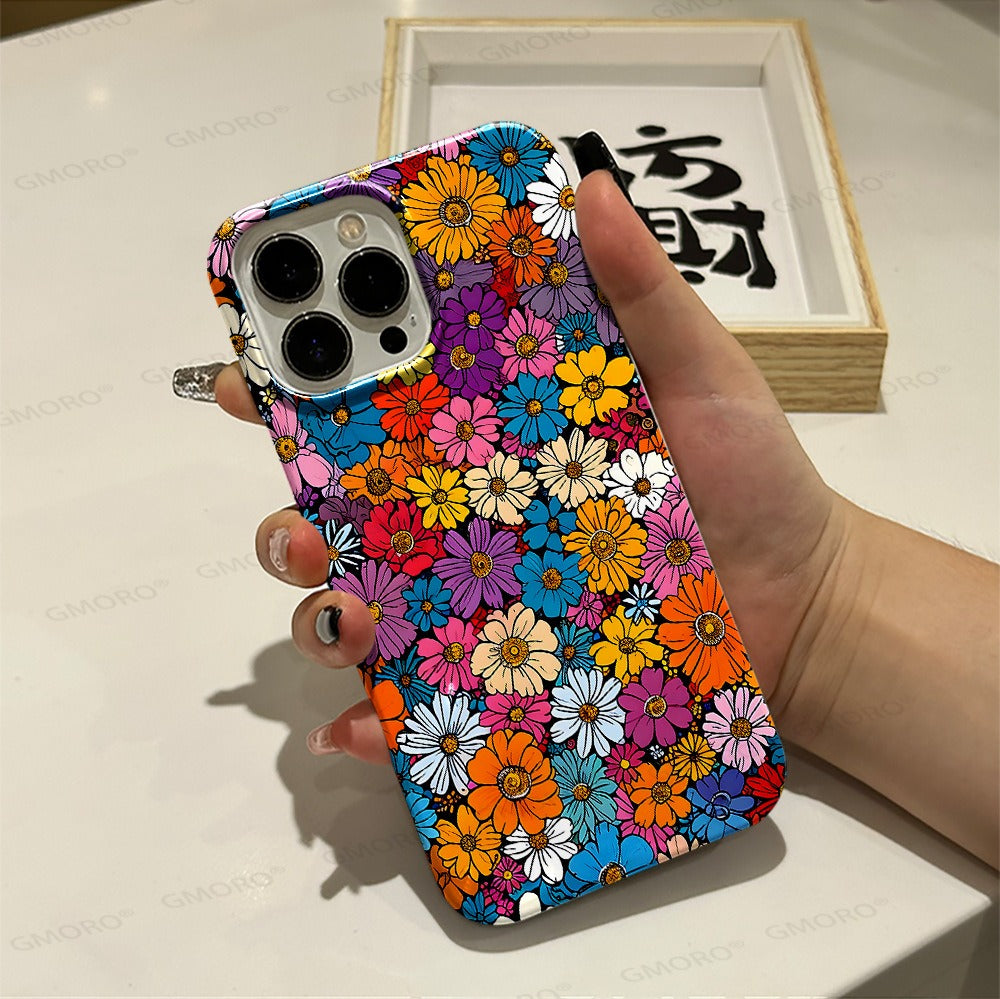 Oil Painting Flower Phone Case for iPhone 15-16