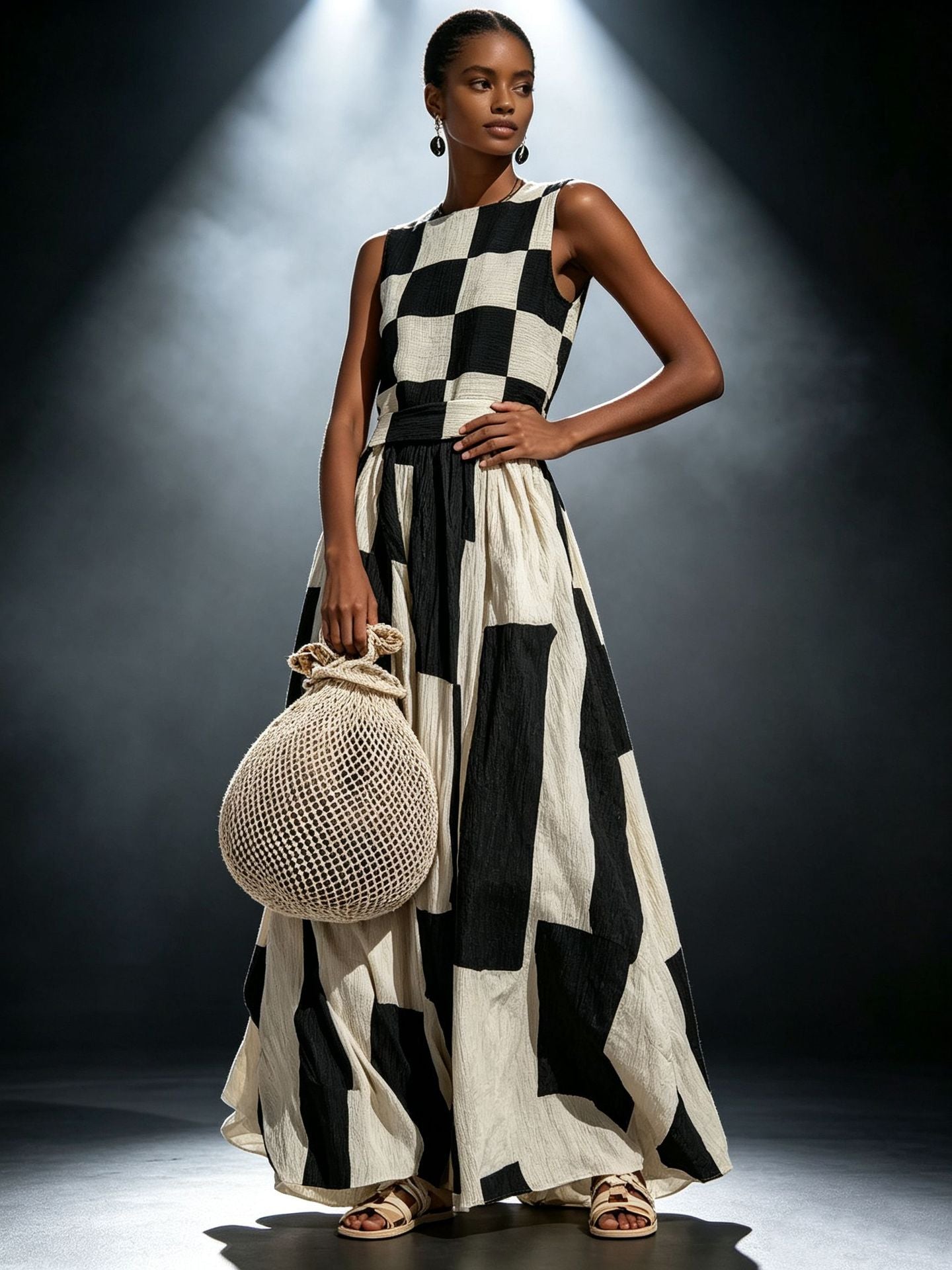 Round neck sleeveless loose dress