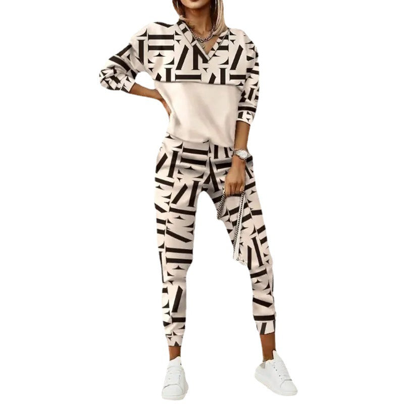 Printed Hoodie & Pants Set for Women