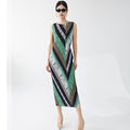 Round Neck Mid-Length Layered Skirt