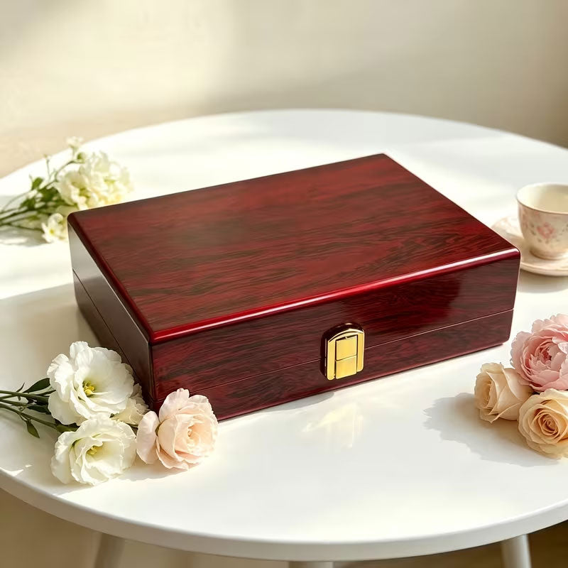 Wooden Jewelry Box with Lock