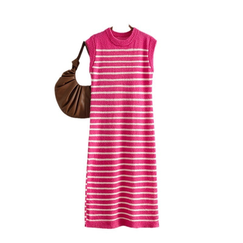 Striped Knit Sweater Dress
