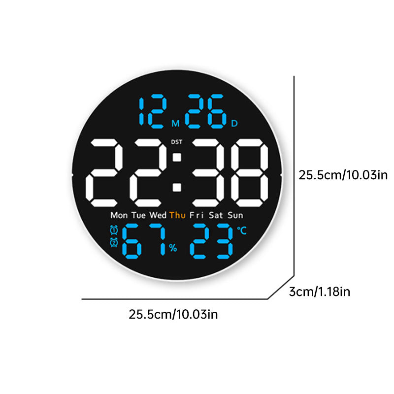 10-Inch Digital Wall Clock with Mood Light