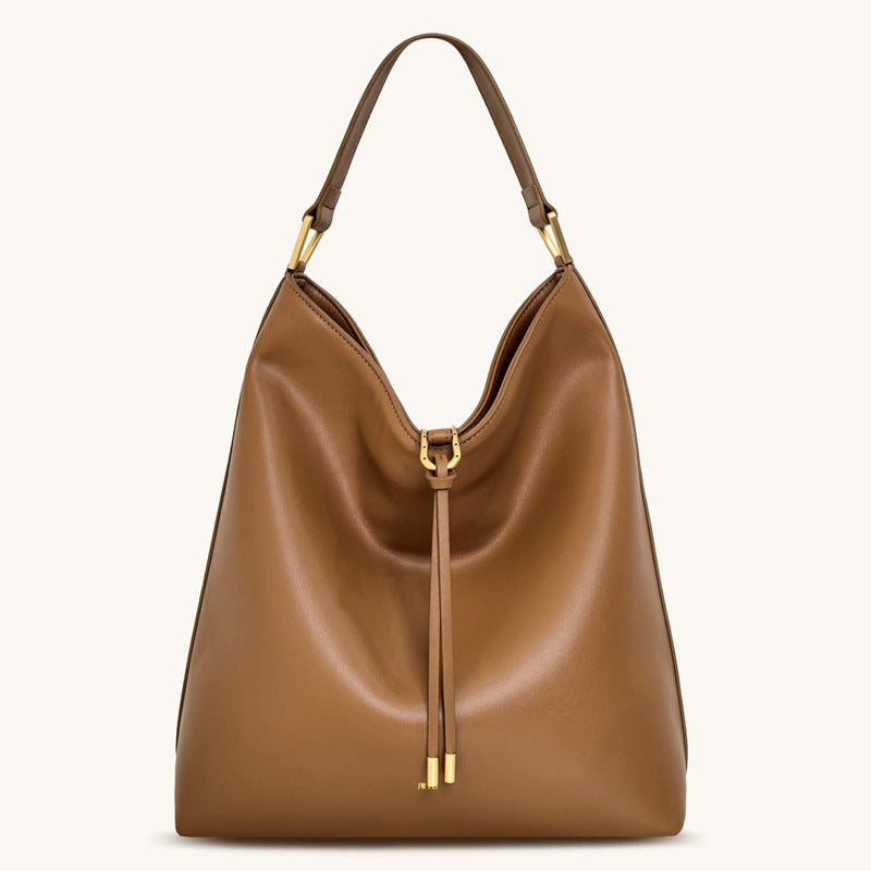 Suede Crossbody Bucket Tote Bag