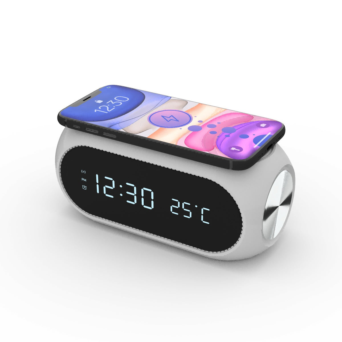 15W Wireless Charging Clock with Thermometer