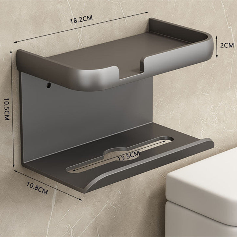 Toilet Paper Towel Box Wall-Mounted Gun Grey Drawer Box Household Non-Perforated Toilet Paper Holder Toilet Roll Rack