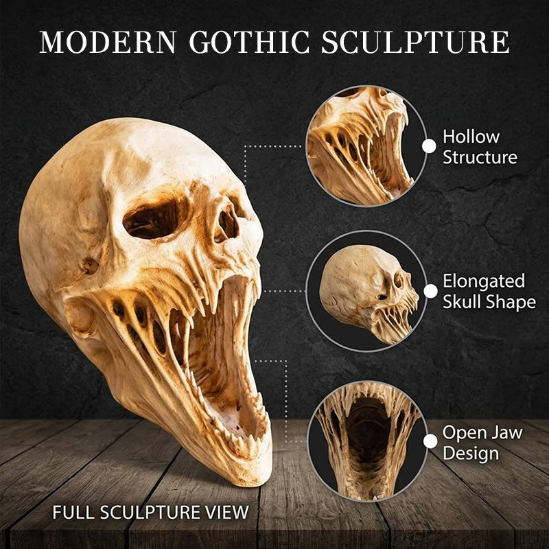 Gothic Demon Skull Sculpture