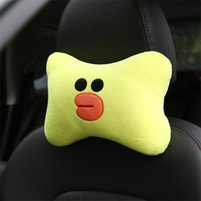 Cartoon Car Headrest Pillow Set